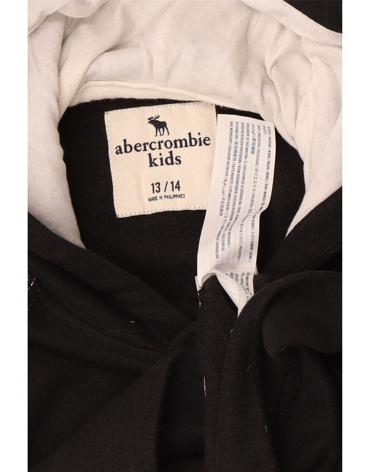ABERCROMBIE & FITCH Pull à capuche pour garçon 13-14 ans Noir Moucheté Polyester