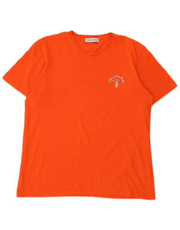 Trussardi T-Shirt Graphique Top XL Orange Coton Homme