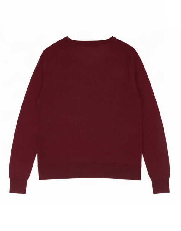 Zara Pull col bateau pour femme UK 14 Viscose bordeaux moyen