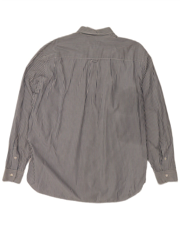 HENRY COTTONS Chemise Homme Taille 43 XL Bleu Marine Pinstripe Coton