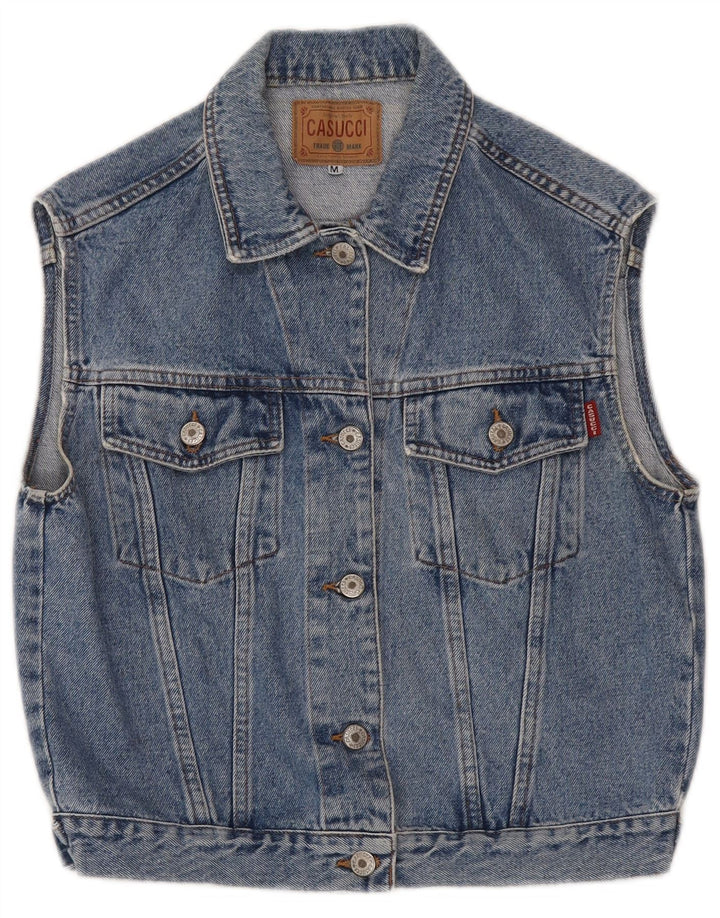 Casucci Gilet en jean pour femme UK 12 Bleu moyen