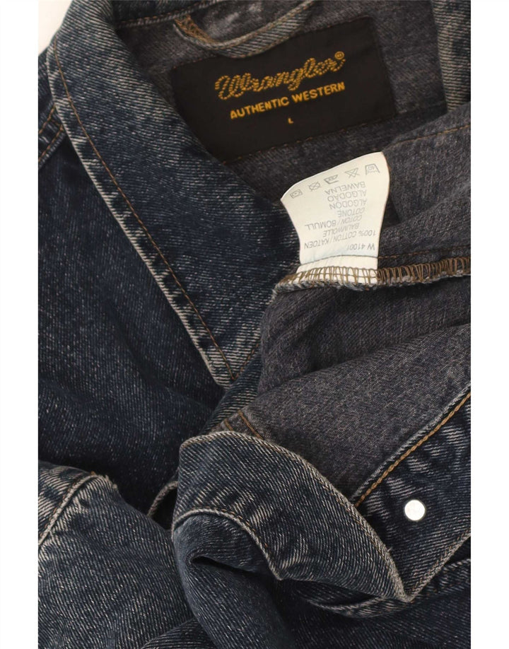 Wrangler Veste en jean pour homme UK 40 Large Bleu marine Coton
