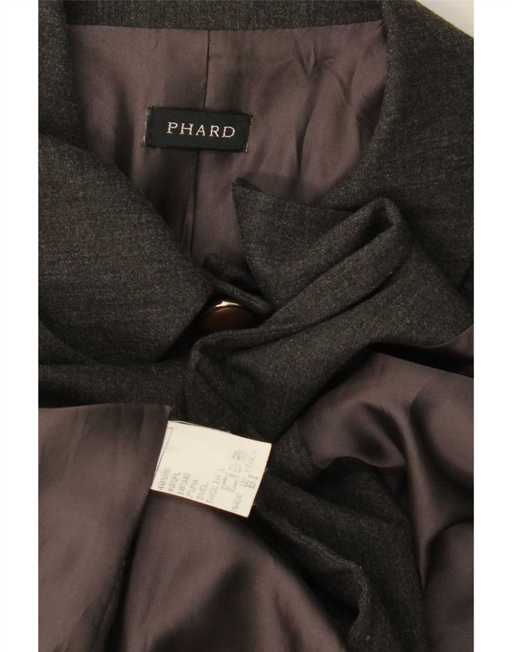 Phard Veste Blazer 5 Boutons Femme UK 16 Grande Laine Grise