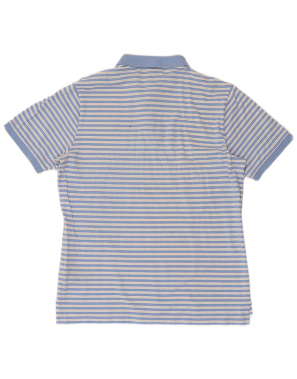 Calvin Klein Polo à manches courtes pour homme, coupe régulière, bleu moyen rayé