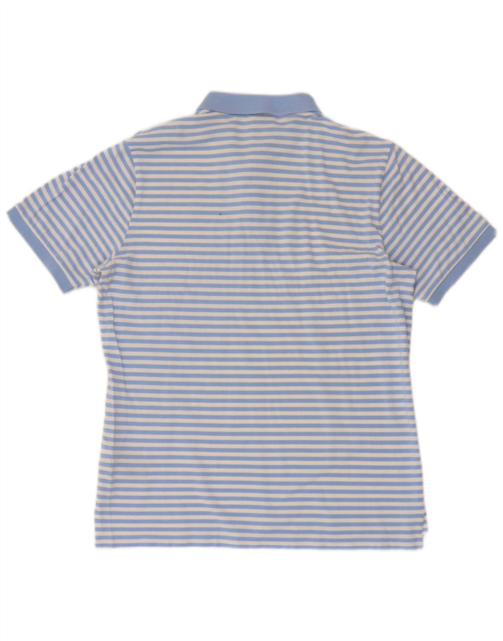 Calvin Klein Polo à manches courtes pour homme, coupe régulière, bleu moyen rayé