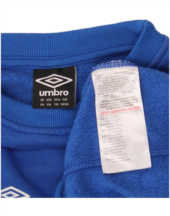 UMBRO Sweat-Shirt Garçon 9-10 Ans Bleu Moyen Coton
