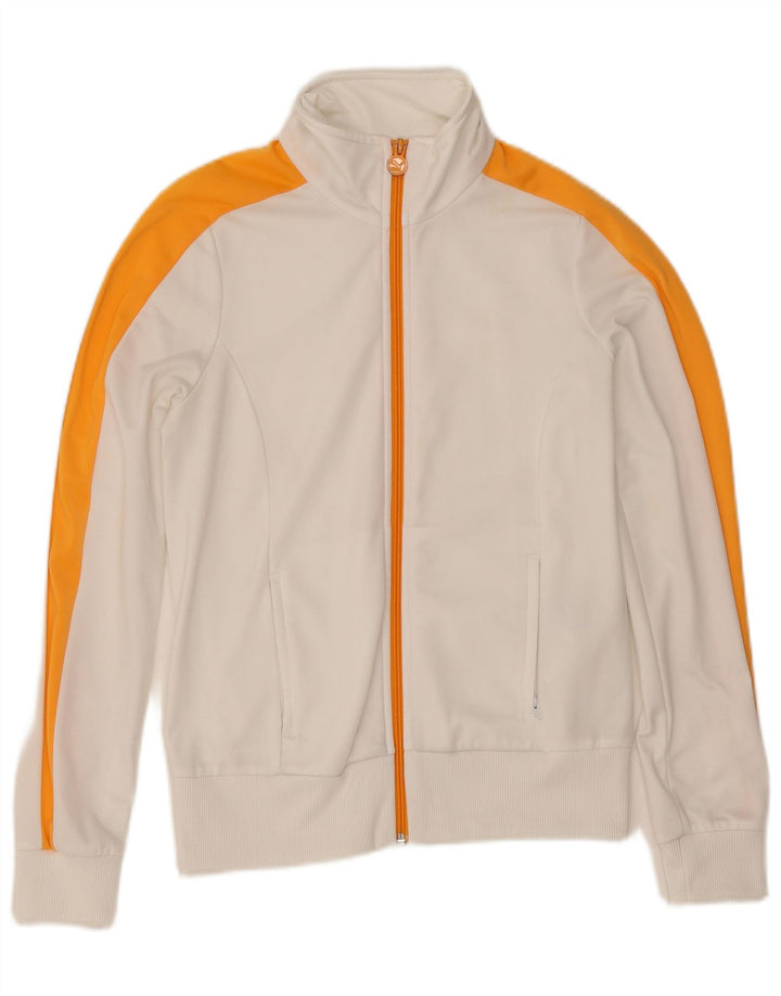 Puma Veste de survêtement pour femme UK 12 Medium Blanc Colorblock Polyester