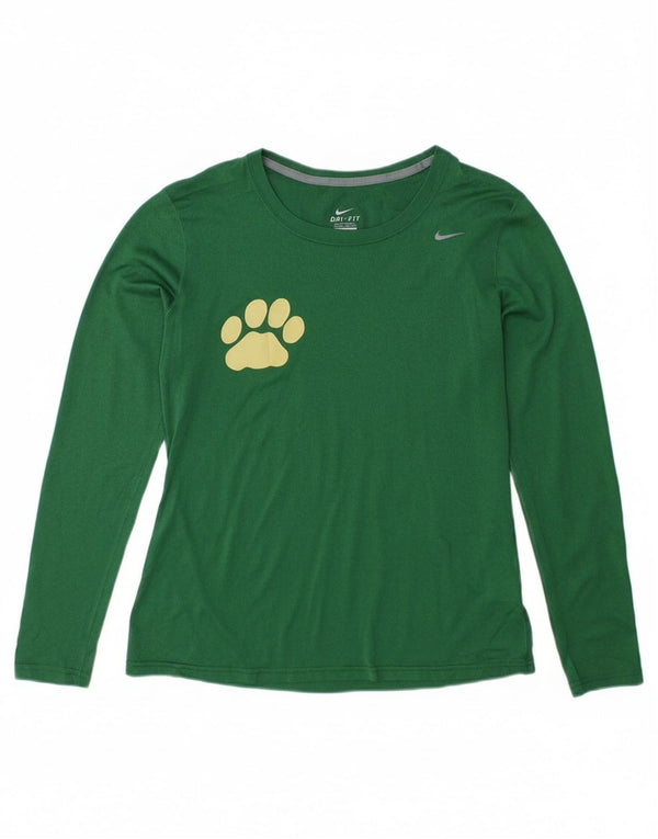 Nike Haut Dri Fit à manches longues pour femme UK 14 Vert moyen Polyester