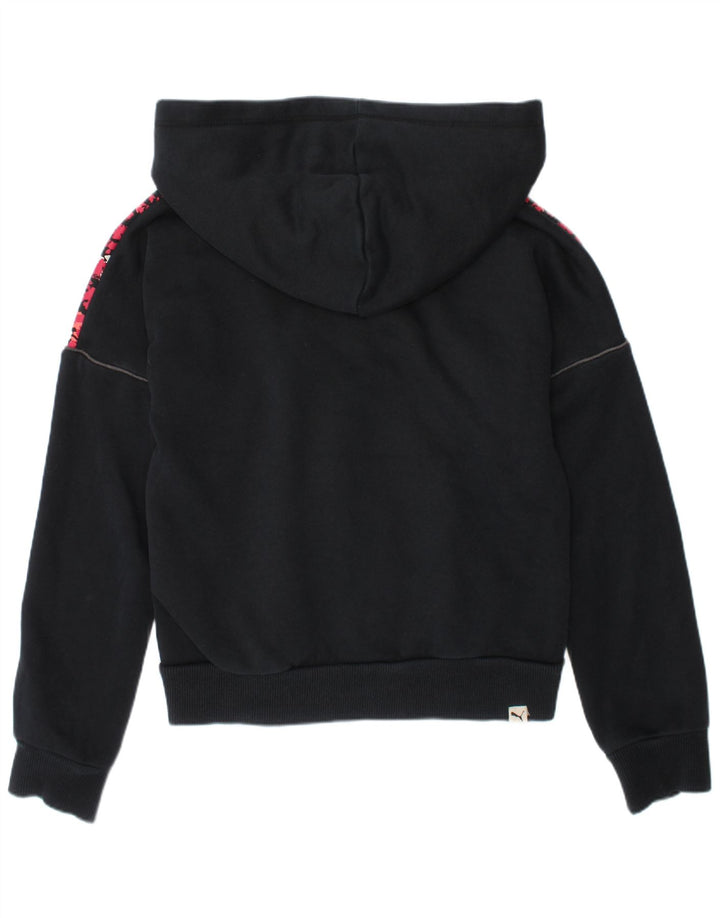 PUMA Sweat à capuche zippé pour fille 9-10 ans Noir Camouflage Coton