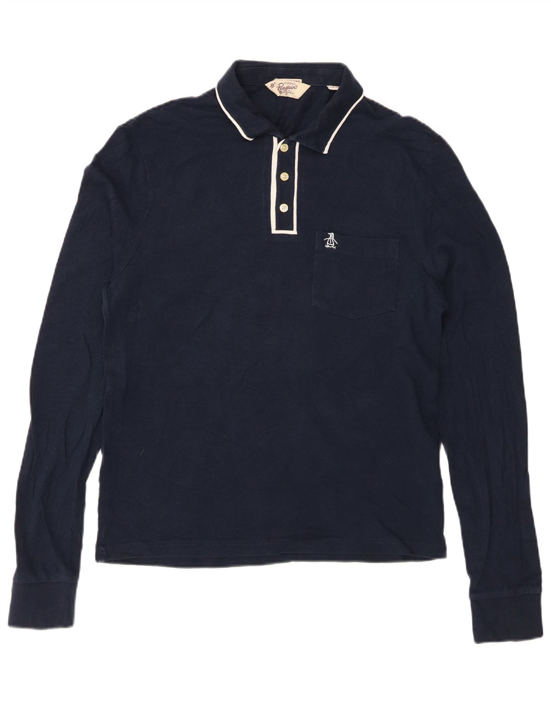 PENGUIN Polo Heritage à Manches Longues Slim Fit Homme Bleu Marine Moyen