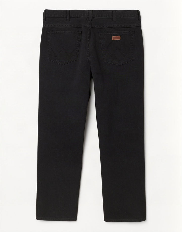 Wrangler Jean droit coupe droite W40 L32 pour homme en coton noir