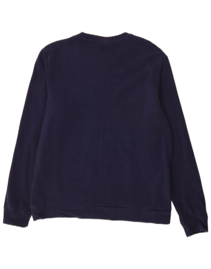 Fila Homme Sweatshirt Jumper Large Bleu Marine Coton