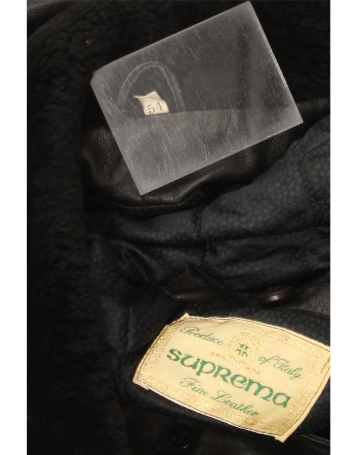 Suprema Veste en cuir pour homme IT 54 2XL Cuir noir