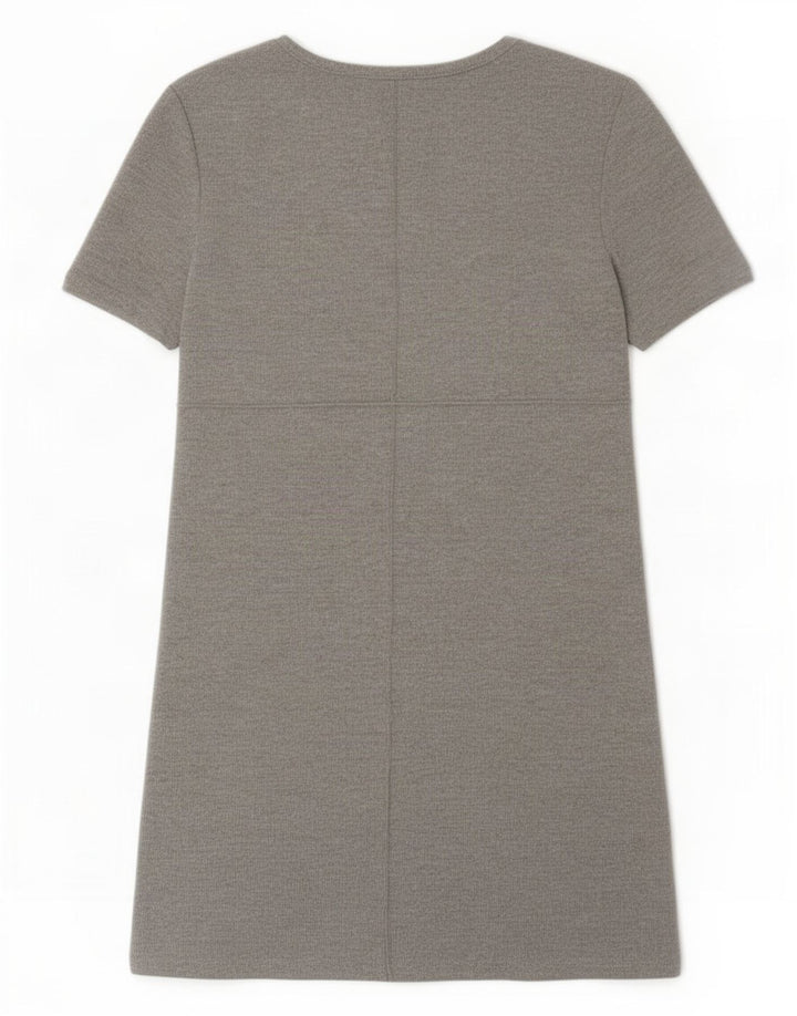 Zara Femme Robe Basique UK 8 Petit Gris Polyester