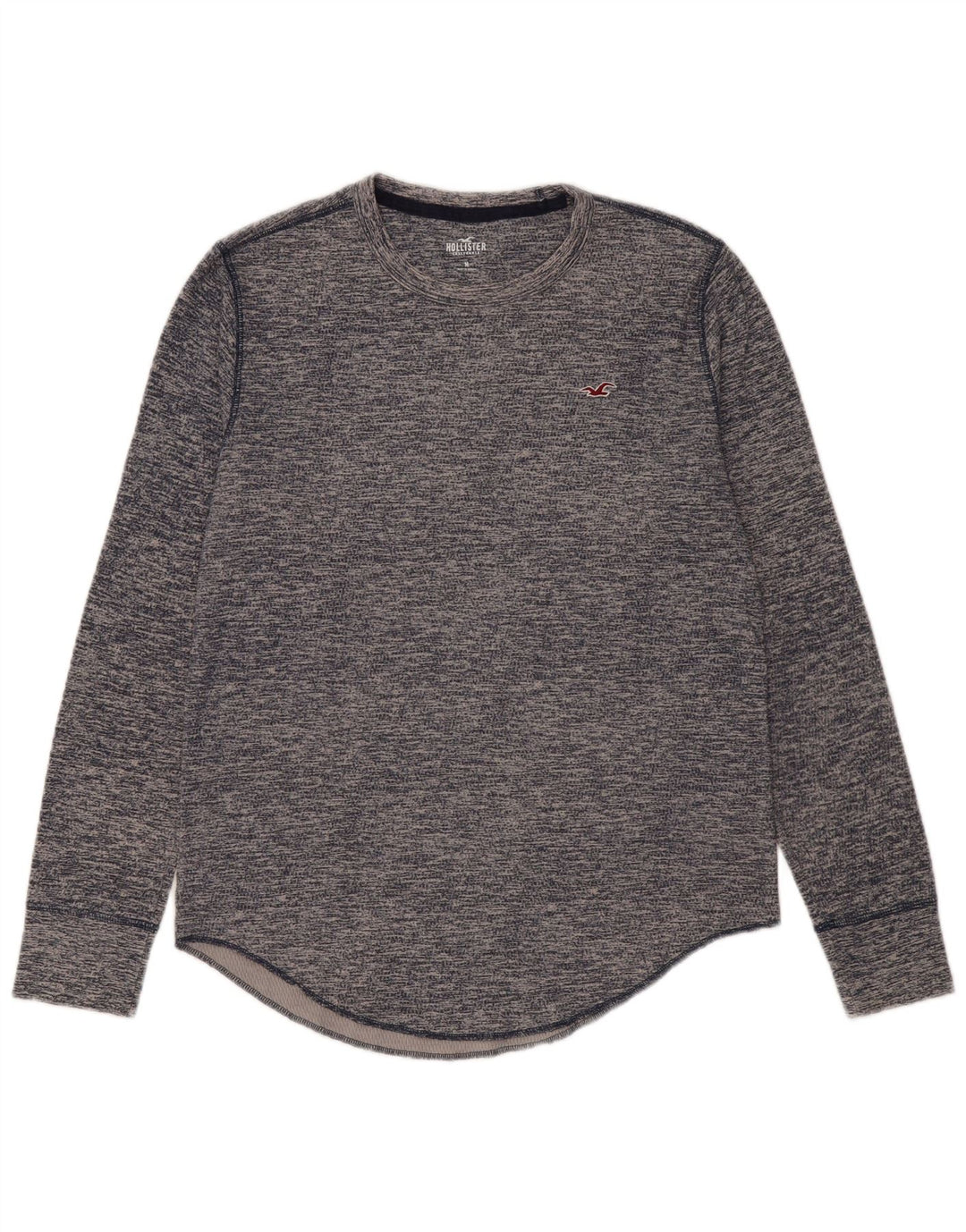 HOLLISTER Haut à manches longues pour homme Bleu marine moyen en coton moucheté