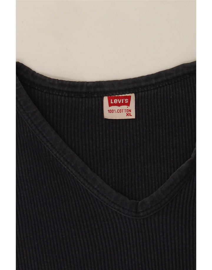Levi's T-Shirt Femme Top XL Bleu Marine Coton