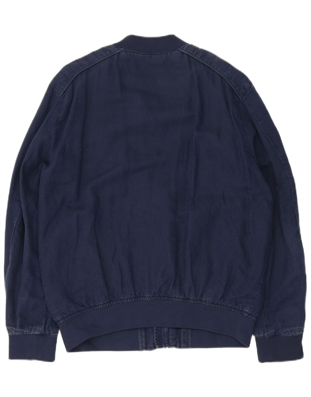 ZARA Veste Bomber Homme UK 40 Large Bleu Marine Polyester
