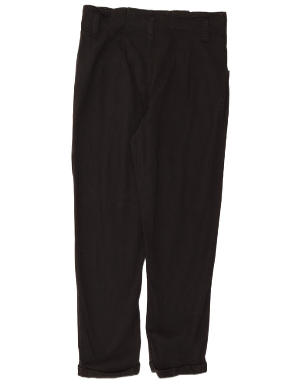 Topshop Pantalon décontracté droit pour femme UK 10 Small W32 L26 Noir Viscose