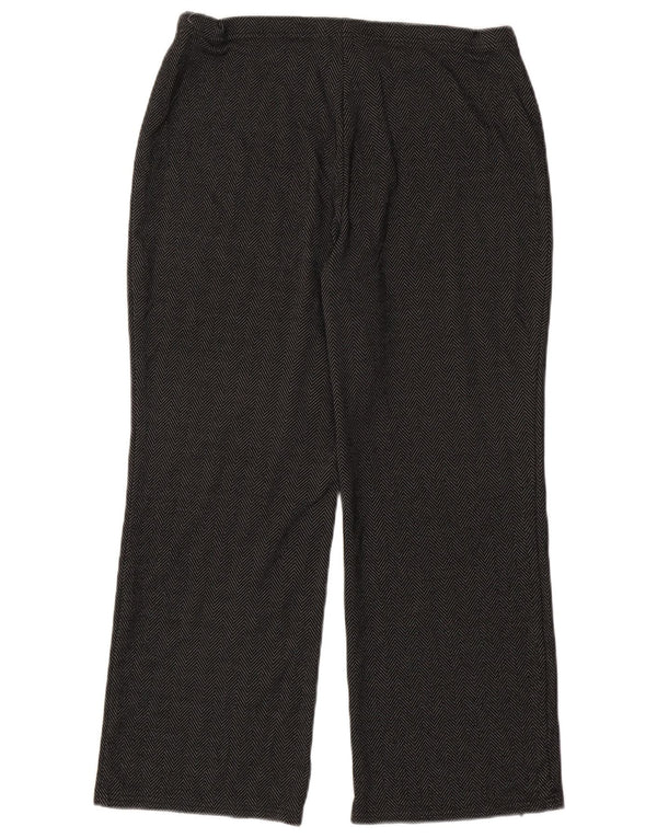 Marks & Spencer Womens Casual Trousers UK 14 Large W34 L27 Black Chevron