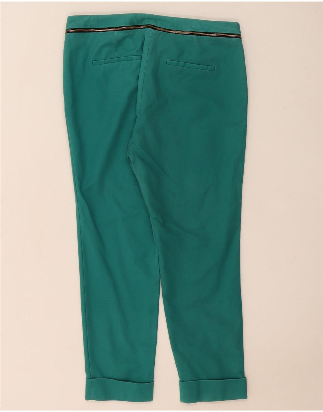 Zara Pantalon court slim pour femme EU 40 Medium W30 L25 Vert