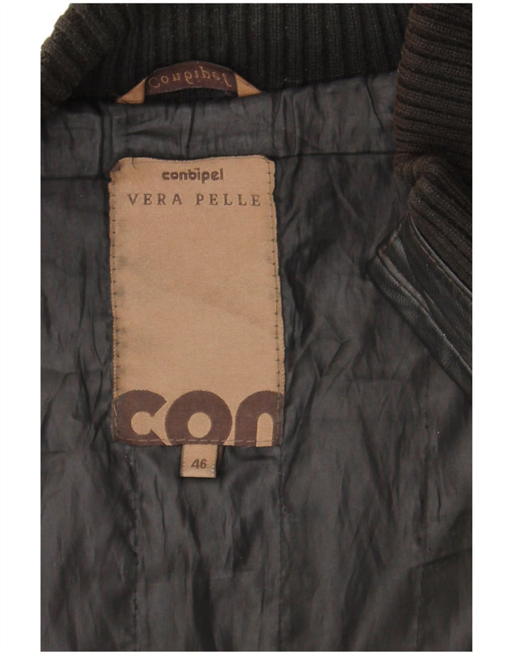 Conbipel Veste en Cuir Homme IT 46 Petit Cuir Noir