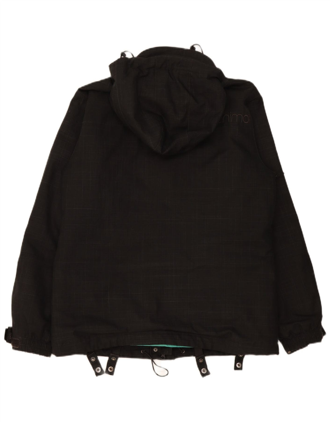 Animal Veste coupe-vent à capuche pour femme UK 14 Grand carreaux noirs en polyester