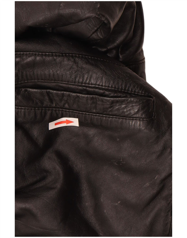 veste en cuir homme vintage UK 40 Grand cuir noir