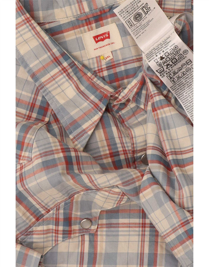 Levi's Chemise à Manches Courtes Homme 2XL Bleu Carreaux Coton