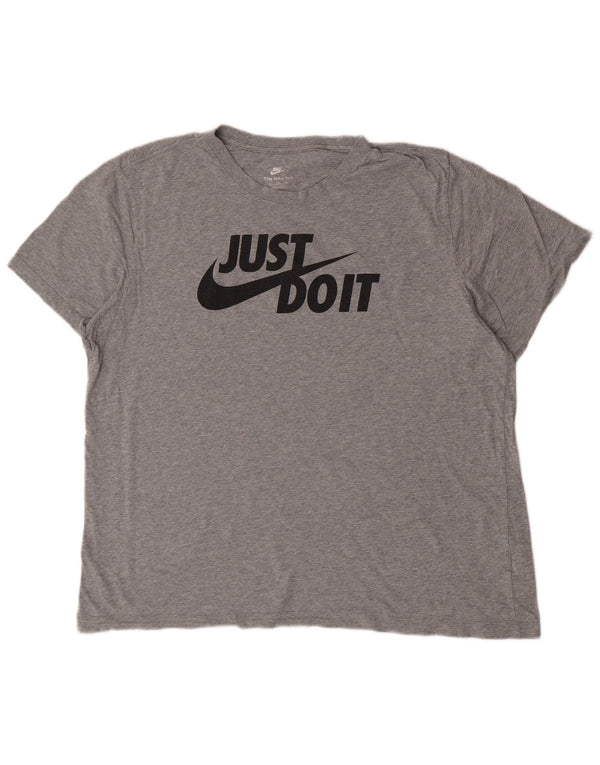 Nike T-shirt graphique pour homme 2XL en coton moucheté gris