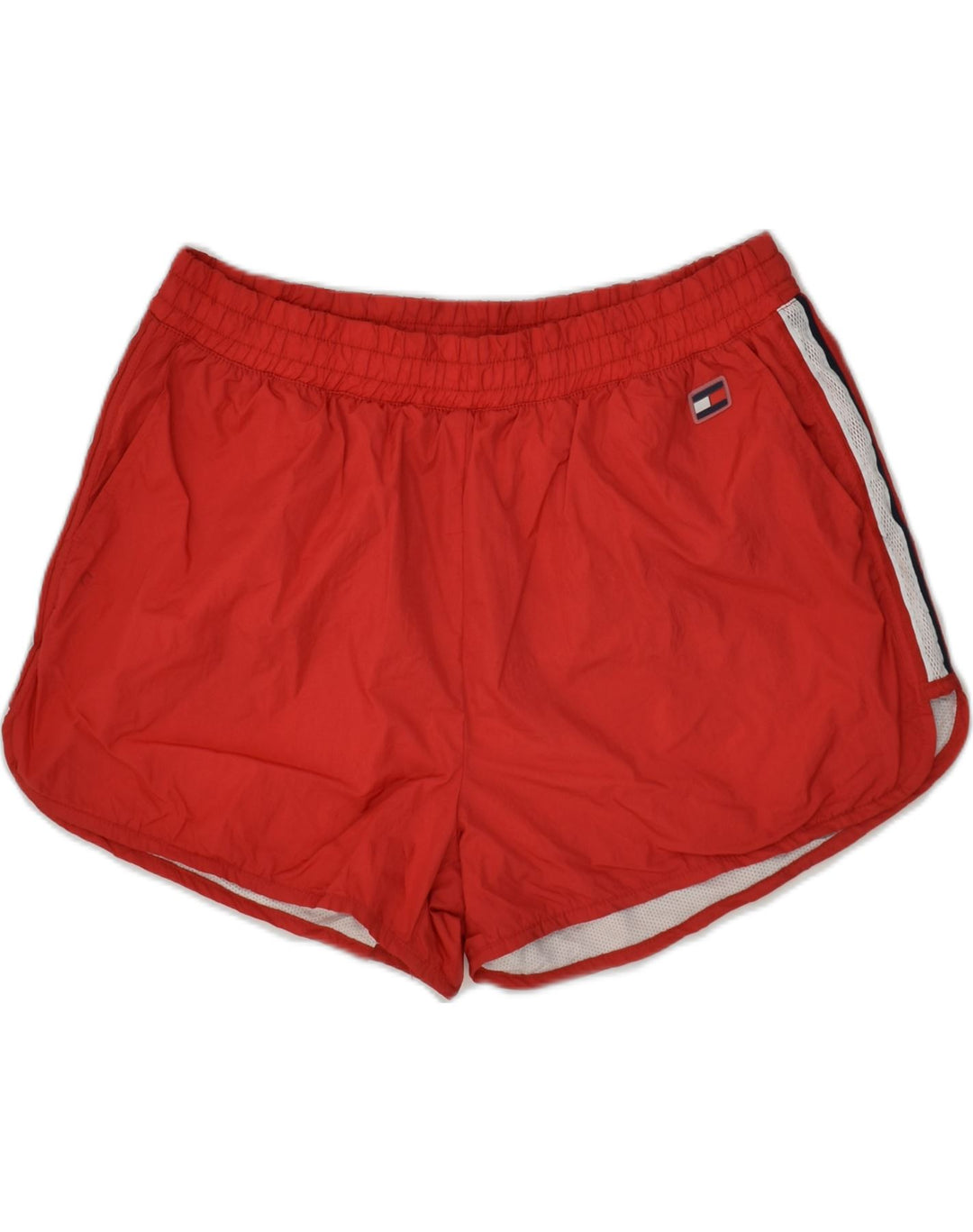 TOMMY HILFIGER Womens Sport Shorts UK 16 Large Red Nylon | Vintage Tommy Hilfiger | Thrift | Second-Hand Tommy Hilfiger | Used Clothing | Messina Hembry 