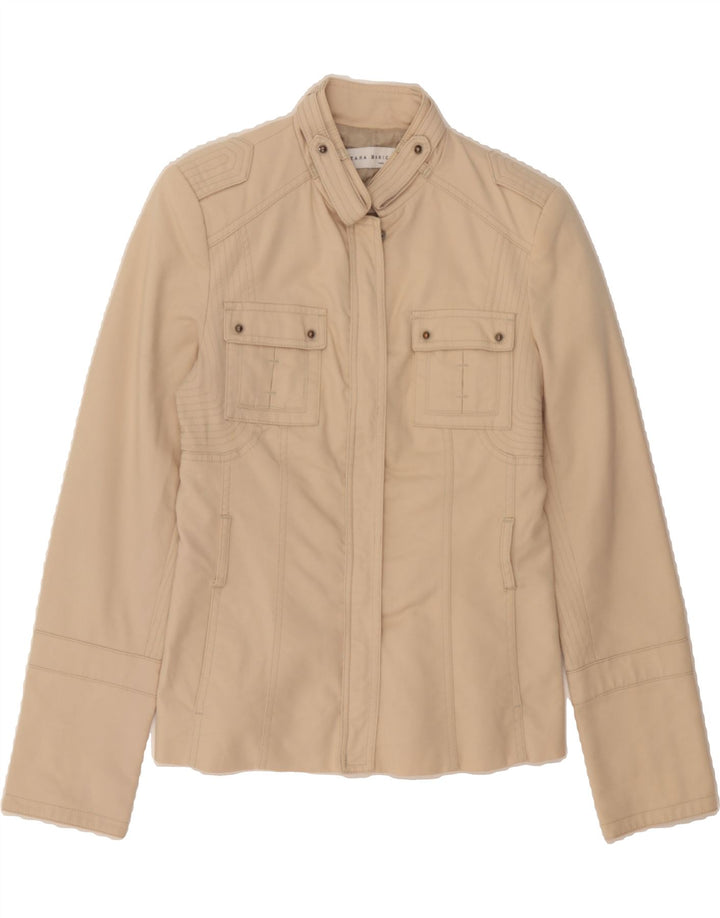 ZARA Womens Military Jacket UK 12 Medium Beige Vintage Zara and Second-Hand Zara from Messina Hembry 