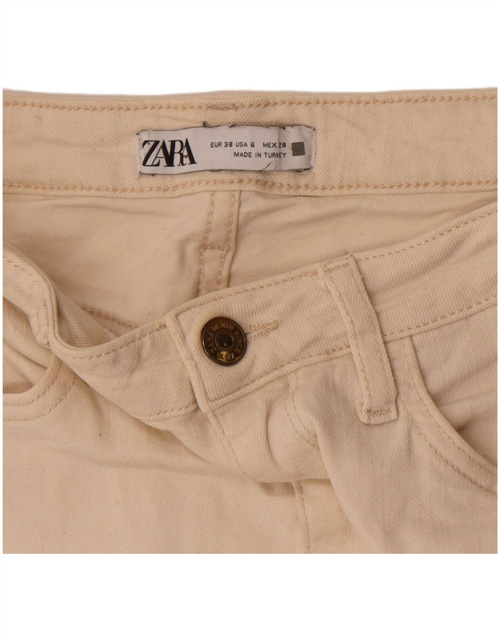Zara Jean Bootcut Femme EU 38 Petit W28 L32 Blanc Cassé