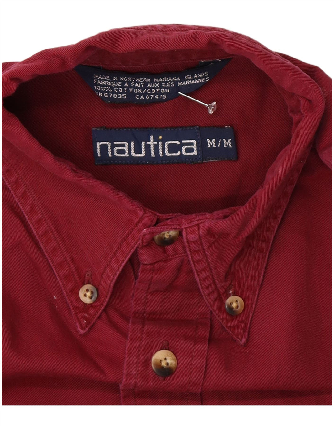 Nautica Chemise Homme Coton Bordeaux Moyen