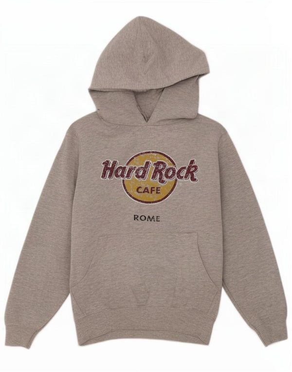 Hard Rock Cafe Womens Rome Graphic Hoodie Jumper UK 10 Small Grey Cotton