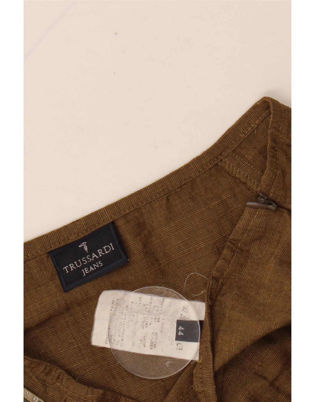 TRUSSARDI Jupe Trapèze IT 44 Medium W29 Marron Viscose Femme