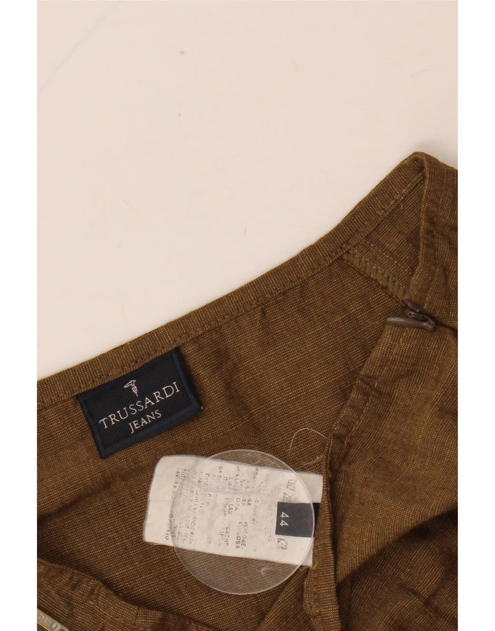 TRUSSARDI Jupe Trapèze IT 44 Medium W29 Marron Viscose Femme