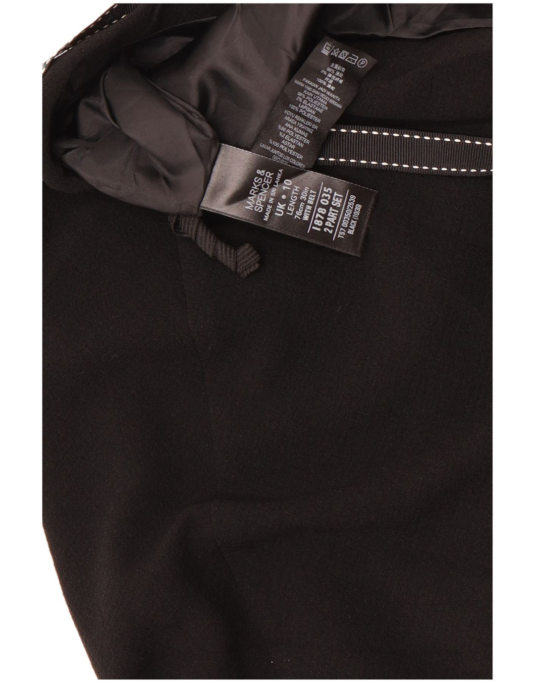 Marks & Spencer Jupe trapèze pour femme UK 10 Small W30 Noir Polyester