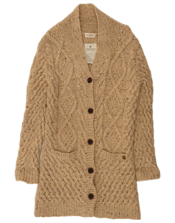 MAISON SCOTCH Cardigan tricoté à la main pour femme US 4 Small Beige