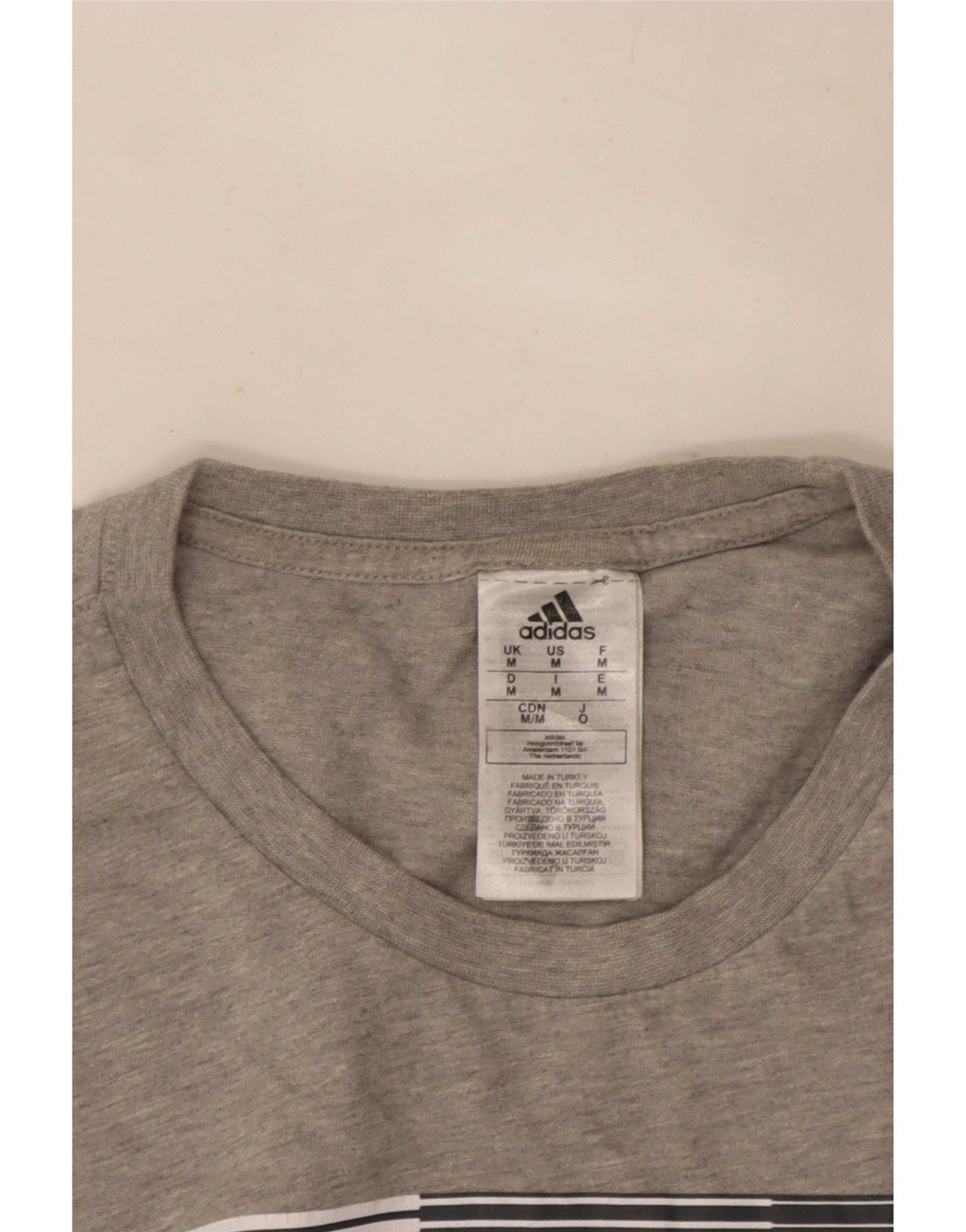 Adidas T-Shirt Graphique Homme Gris Moyen Moucheté Coton