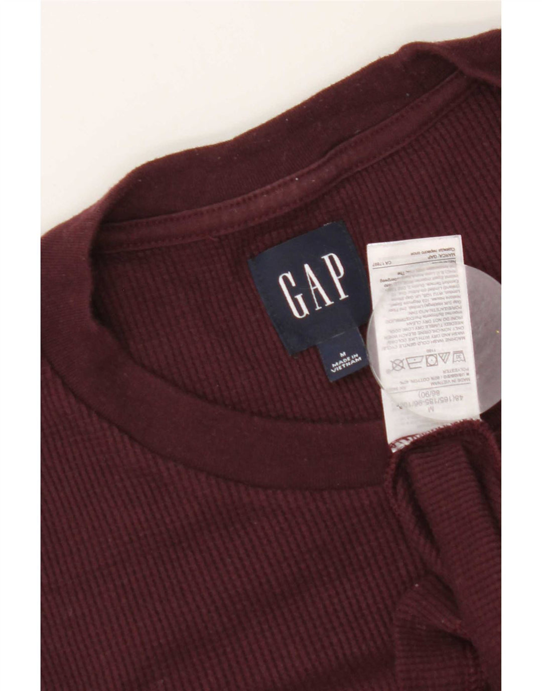 Gap Haut Homme Manches Longues Coton Bordeaux Moyen