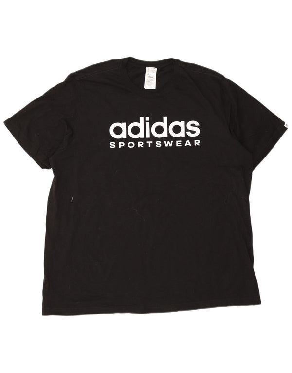 Adidas T-shirt graphique pour homme en coton noir 2XL