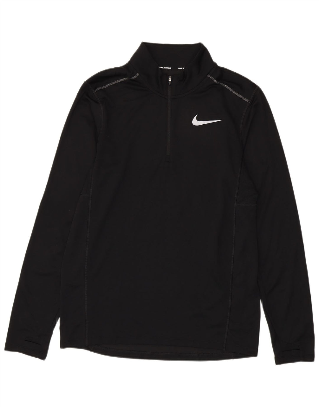 Nike Hommes Dri Fit Zip Neck Pull Survêtement Haut Noir Moyen Polyester
