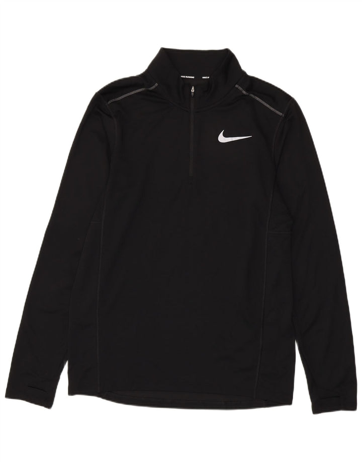 Nike Hommes Dri Fit Zip Neck Pull Survêtement Haut Noir Moyen Polyester