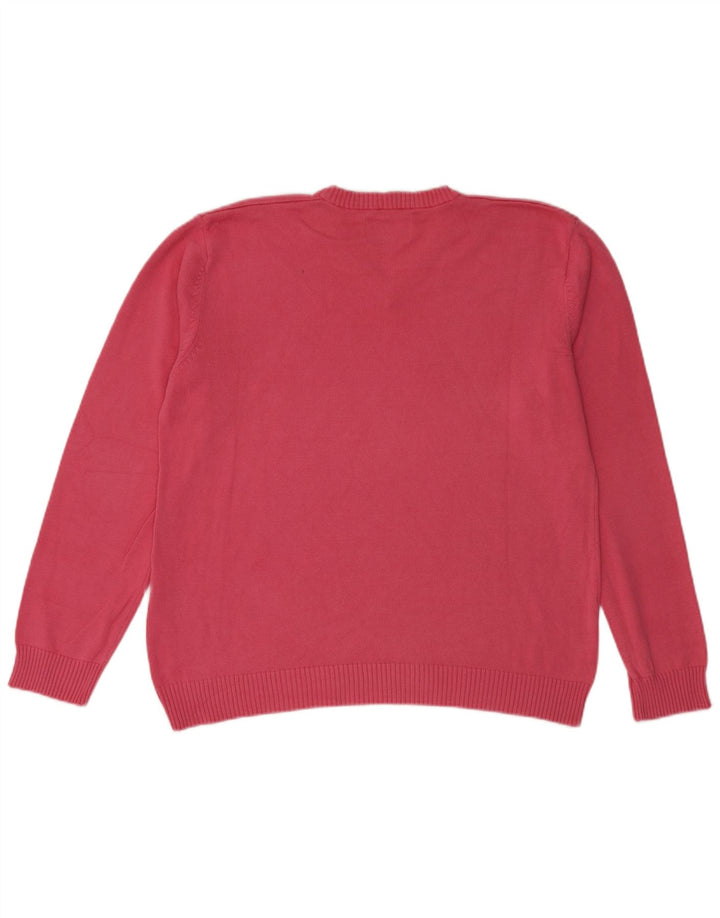 Marlboro Classics Pull col V pour homme en coton rose Taille L