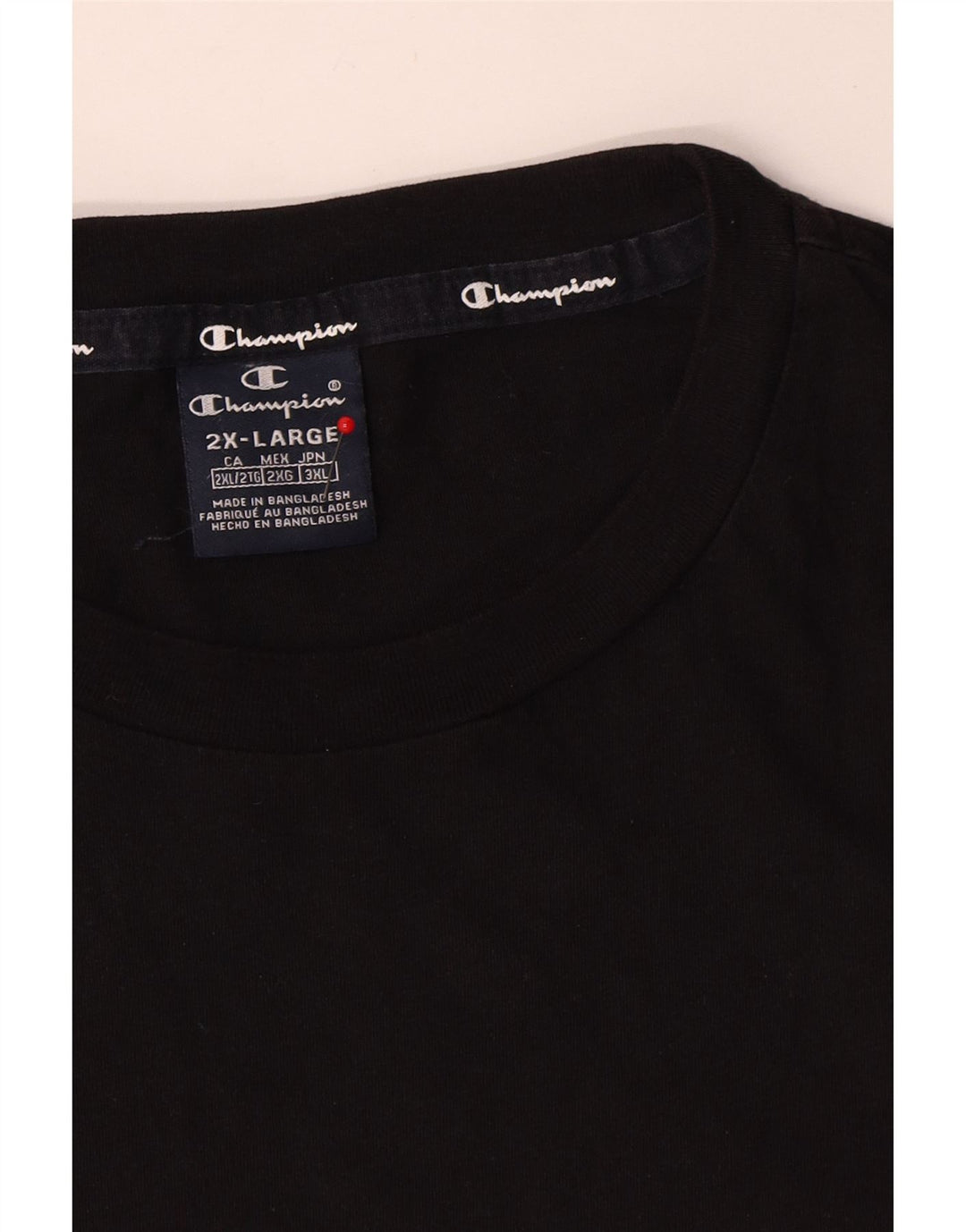 Champion T-Shirt Homme Haut 2XL Noir