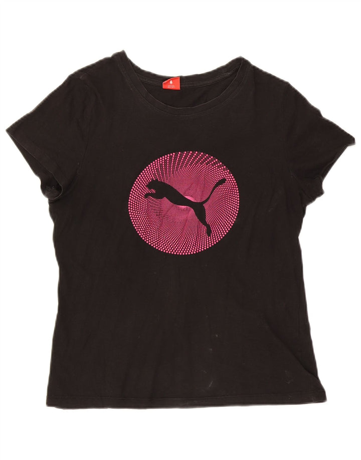 Puma T-shirt graphique pour femme UK 12 Noir moyen