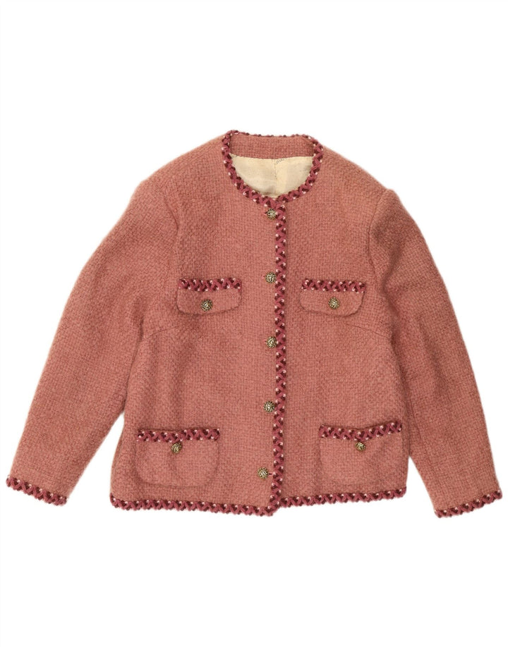 vintage Femme 5 Bouton Blazer Veste UK 14 Rouge Moyen