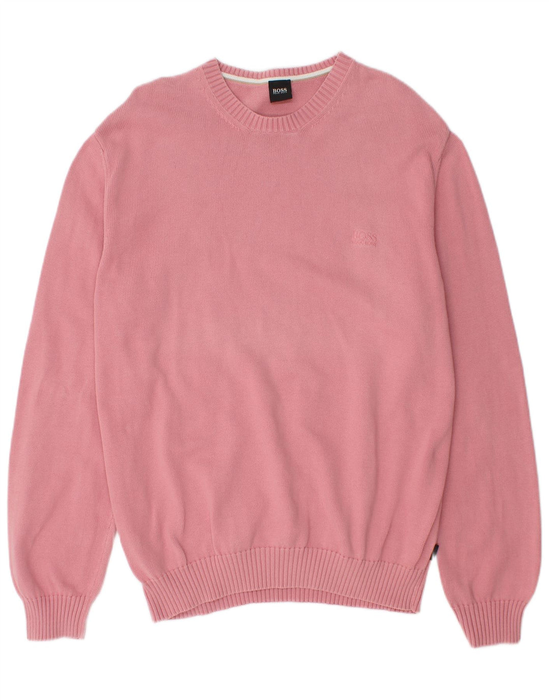 HUGO BOSS Pull ras du cou pour hommes, grand coton rose