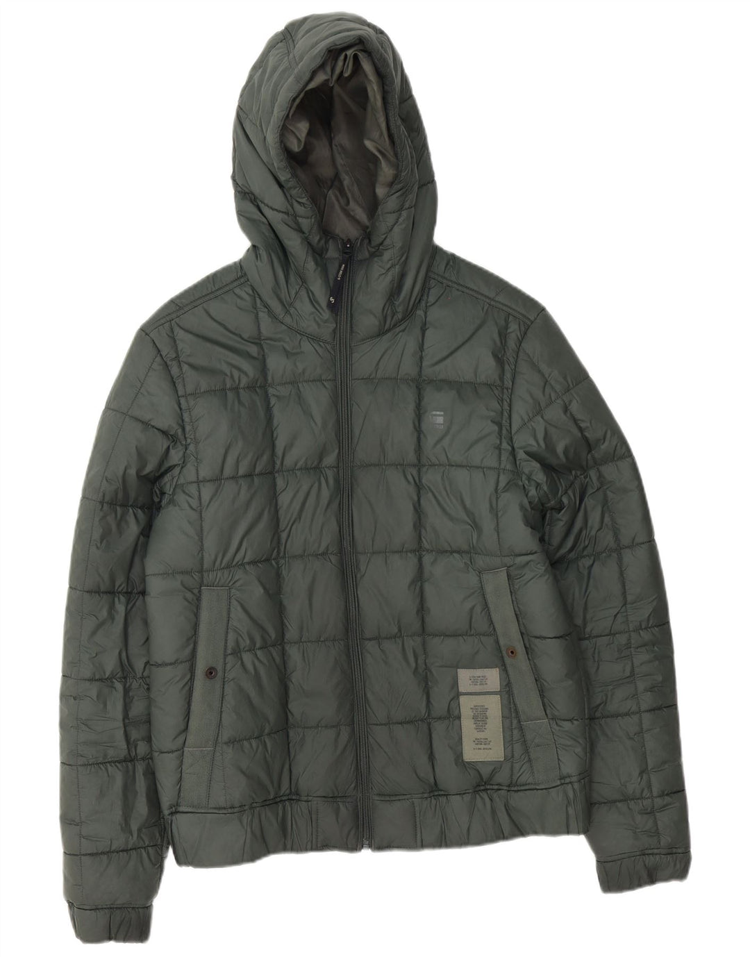 G-Star Veste matelassée à capuche pour hommes UK 38 Polyester vert moyen