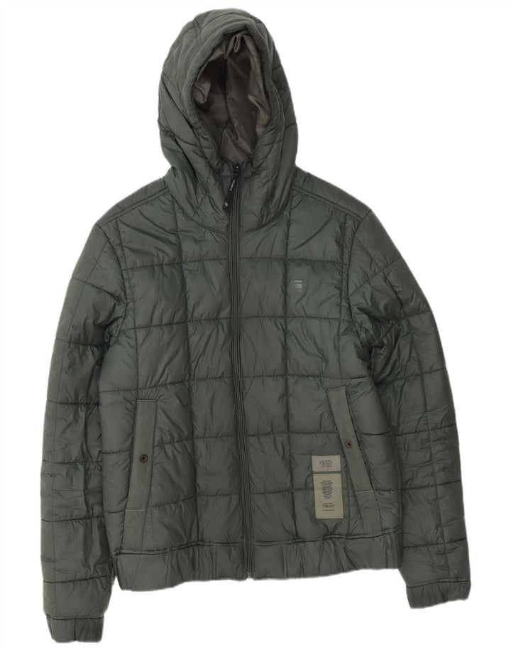 G-Star Veste matelassée à capuche pour hommes UK 38 Polyester vert moyen